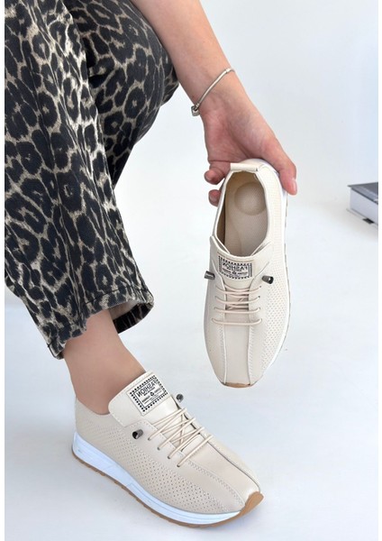 Bej Bağcıklı Kadın Spor Ayakkabı fiyatları