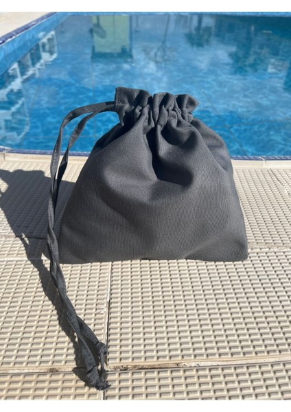 Gri Keten Mini Bez Kese, Büzgülü Çanta, Içi Düzenleyici, 20X20 fiyatları