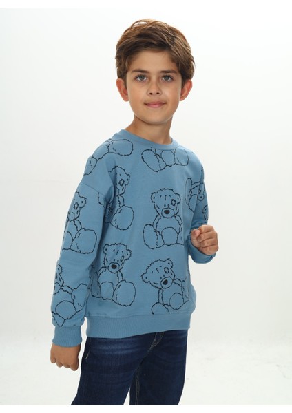 Erkek Çocuk Komple Ayı Baskılı Sweatshirt modelleri