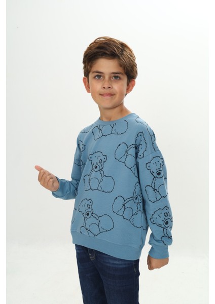 Erkek Çocuk Komple Ayı Baskılı Sweatshirt indirimleri