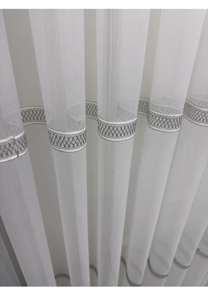 Nivemeshome Olivia 2025 V-3 Gümüş Detaylı 1/3 Sık Pileli Tül Perde Apm fırsatları