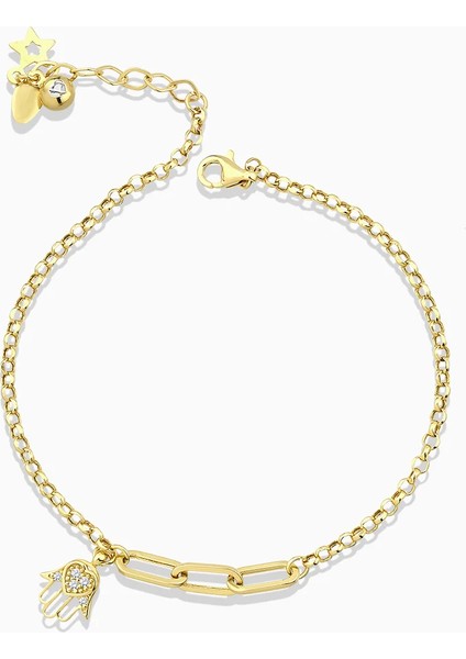 Fatma Ana Eli Taşlı Altın Bileklik