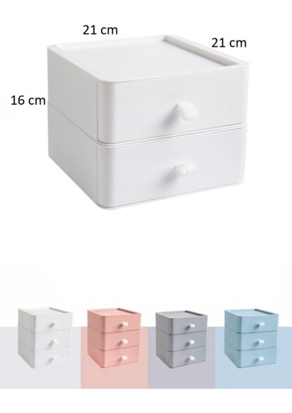 İki Katlı Çekmeceli Masaüstü Organizer, Makyaj, Takı ve Aksesuar Saklama Kutusu indirimleri