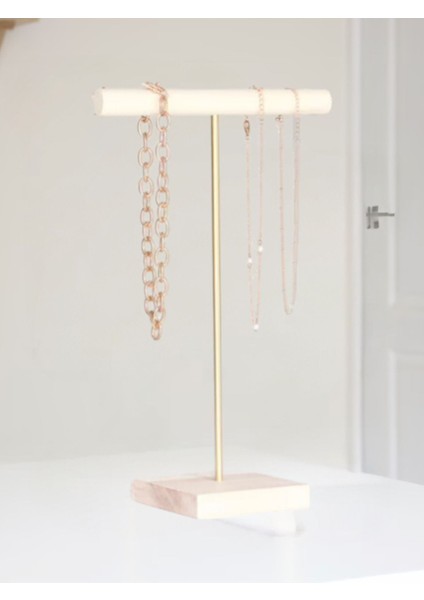 40 cm Ahşap Takı Organizeri Dekoratif Kolye Askısı ve Aksesuar Düzenleyici