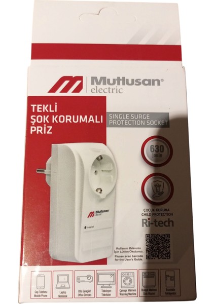 Ri-Tech Tekli Akım Korumalı Priz