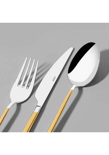 Gloria Altın Sade 6 Kişilik 36 Parça Kutulu Çatal Kaşık Bıçak Takımı indirimleri