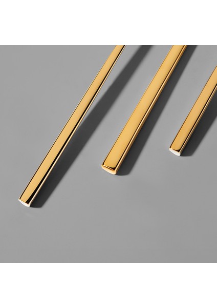 Gloria Altın Sade 6 Kişilik 36 Parça Kutulu Çatal Kaşık Bıçak Takımı