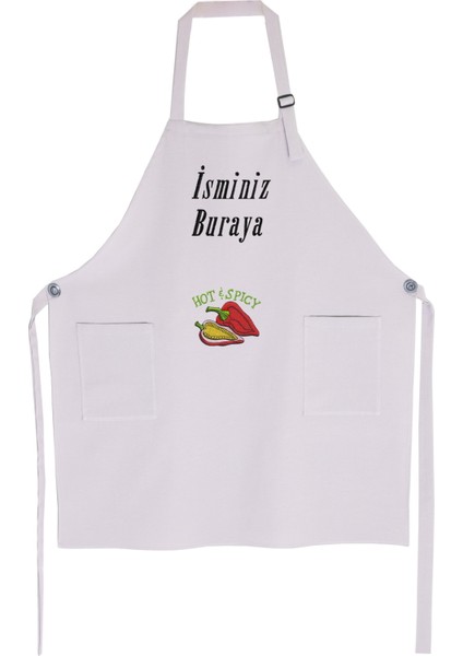 Mutfak Önlüğü Kişiye ve İsme Özel Nakışlı Mutfak Önlüğü BIBER02 Farklı Renkler fiyatları