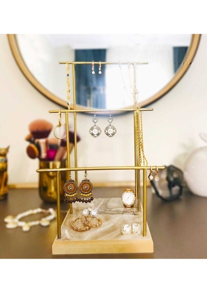 Şık Altın Takı Standı, Düzenleyici, Küpe, Bileklik, Kolye, Büyük Ayaklı fiyatları