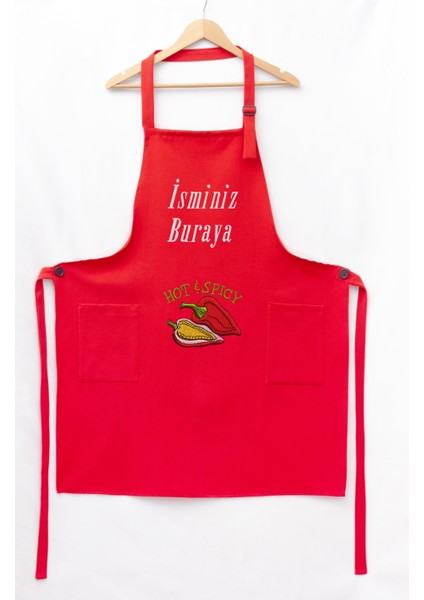 Mutfak Önlüğü Kişiye ve İsme Özel Nakışlı Mutfak Önlüğü BIBER02 Farklı Renkler fiyatları