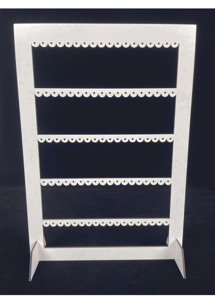 Beyaz Mdf Dikdörtgen Dekoratif Takı ve Küpe Standı, Lazer Kesim fırsatları