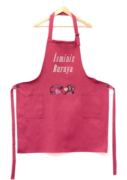 Mutfak Önlüğü Kişiye ve İsme Özel Nakışlı Mutfak Önlüğü Kalpli 01 Farklı Renkler fiyatları