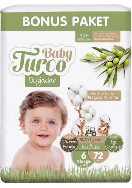 Doğadan Bonus Bebek Bezi 6 Numara Xlarge 72 Adet fiyatları
