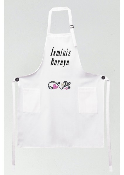 Mutfak Önlüğü Kişiye ve İsme Özel Nakışlı Mutfak Önlüğü Kalpli 01 Farklı Renkler fiyatları