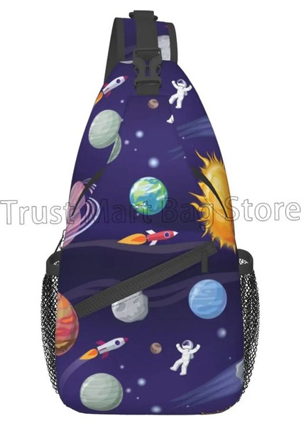Uzay Gezegen Astronot Sling Bag Yürüyüşü Gündüz Paketi Crossbody Omuz Sırt Çantası Erkekler Için Sıradan Seyahat Göğüs Paketi Kadınlar Tenenscolor: 6 (Yurt Dışından)