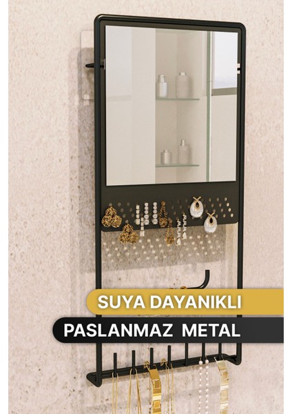 Şık Siyah Mat Takı Düzenleyici, Aynalı ve Lüks Tasarım indirimleri
