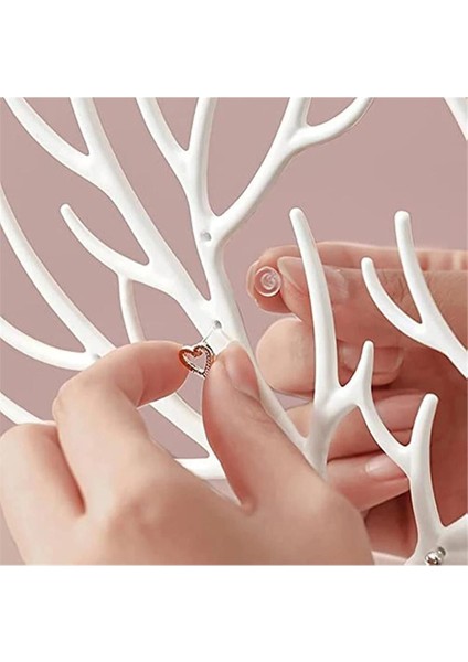 Geyik Temalı Takı Düzeni, Yüzük, Küpe, Kolye Askısı, Organizer, Siyah Renk