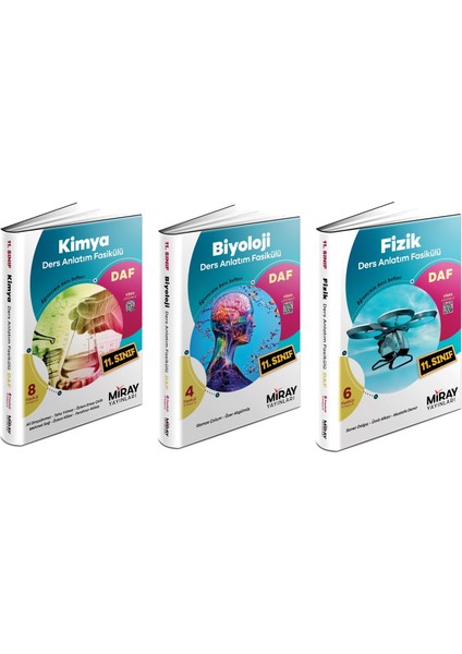 Miray 2024 11. Sınıf Matematik + Fizik + Kimya + Biyoloji Ders Anlatım Fasikülleri Seti 4 Kitap
