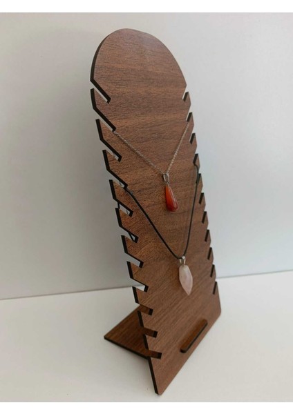 14X30 cm Ahşap Mdf Kolye Tutucu, Beyaz ve Ceviz Renk Seçenekleri