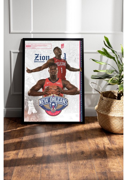 Zion Williamson Çerçeveli Tablo - New Orleans Pelicans Nba Posteri Tablo fiyatları