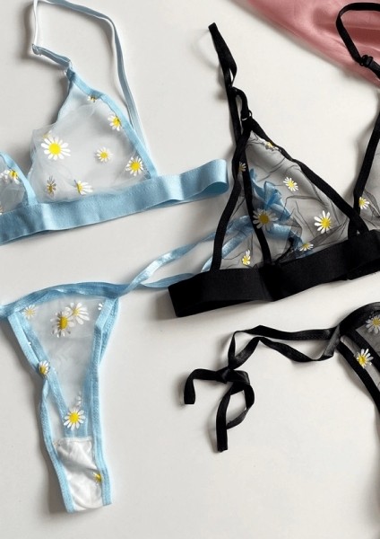 2'li Avantaj Paket 4 Parça Papatya Baskılı Desteksiz Sütyen Takım (Gizli Gönderi) modelleri