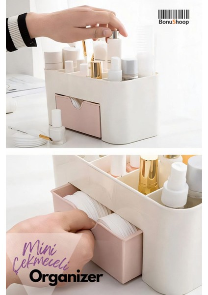 Beyaz Mini Çekmeceli Düzenleyici, Makyaj ve Takı Saklama Kutusu fırsatları