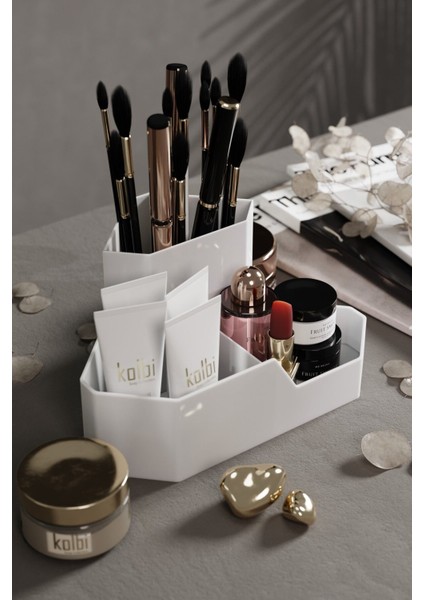Şık Üçgen Makyaj Organizeri, Masaüstü Düzenleyici, Beyaz Renk fiyatları