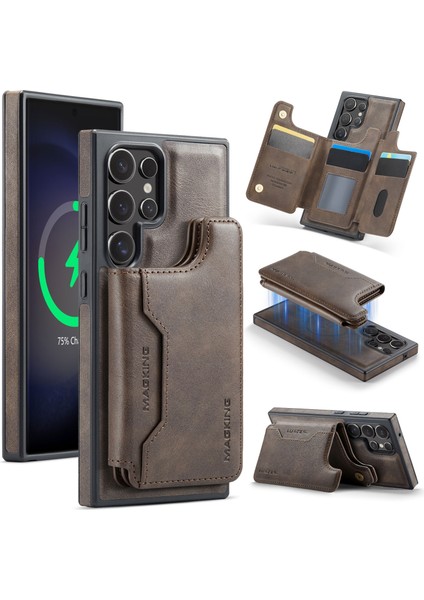 Samsung Galaxy S23 Ultra Cüzdan Pc + Tpu + Pu Telefon Kılıfı Magsafe ile Uyumlu (Yurt Dışından)