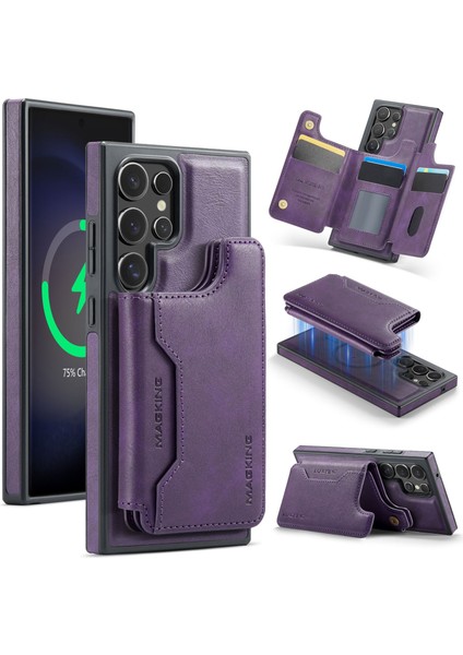 Samsung Galaxy S23 Ultra Cüzdan Pc + Tpu + Pu Telefon Kılıfı Magsafe ile Uyumlu (Yurt Dışından)