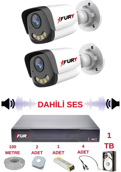 2 Li Sesli Gece Renkli Görüş Güvenlik Kamerası Su Geçirmez Güvenlik Kamerası Seti 5590S 1tb fiyatları