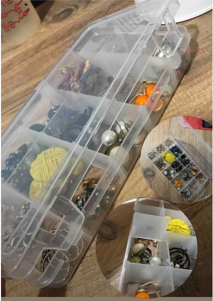 15 Bölmeli Ayarlanabilir Takı ve Saklama Kutusu, Kırmızı Renkli Organizer modelleri