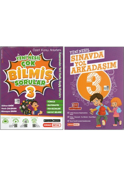 Kırmızı Beyaz 3. Sınıf Çok Bilmiş Sorular+Sınavda Yol Arkadaşım (2 Kitap)