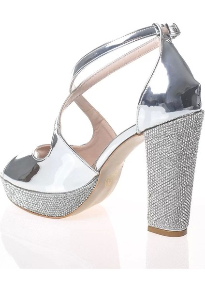 Kadın Moda Şık Gold Ayna Ökçe Poli Taş Topuklu Zarif Tasarım Düğün Nişan Gece Abiye Ayakkabı fırsatları