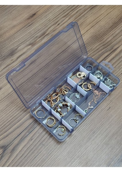 15 Bölmeli Genişletilebilir ve Kilitlenebilir Takı Organizeri, Şık ve Pratik Depolama