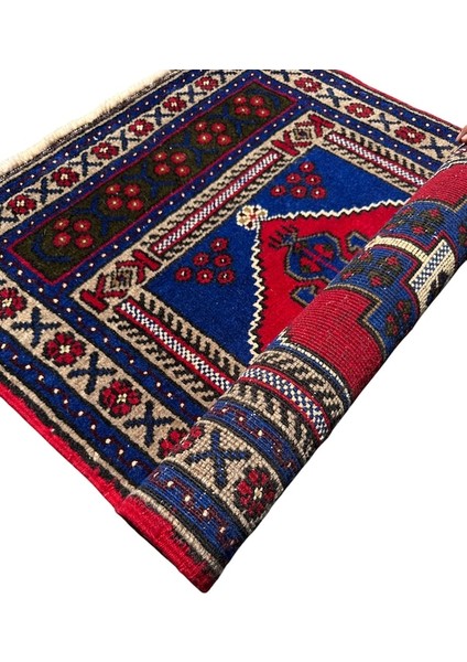 El Dokuma Sıfır Obruk Halısı 77X125 Lacivert Kök Boya Halı Lacivert indirimleri