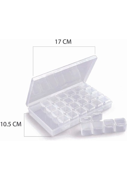 28 Bölmeli Miyuki Boncuk Kutusu, Beyaz, 10.5X17X2.5 Cm, 2 Adet fiyatları