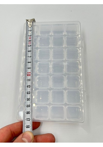 28 Bölmeli Miyuki Boncuk Kutusu, Beyaz, 10.5X17X2.5 Cm, 2 Adet indirimleri