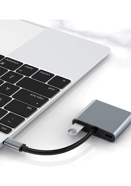 4in1 Çoklu Dönüştürücü Type-C Girişli 4K HDMI VGA USB Type-C Çıkışları Çevirici fiyatları