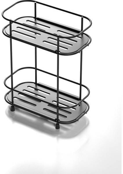 Iki Katlı Mat Siyah Çok Amaçlı Düzenleyici, Banyo ve Mutfak Için Uygun modelleri