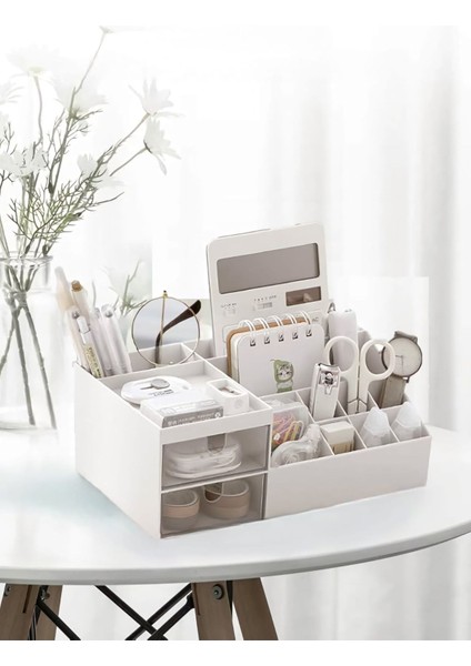 İki Çekmeceli Şık ve Pratik Makyaj Organizeri Düzenli Saklama Çözümü fiyatları