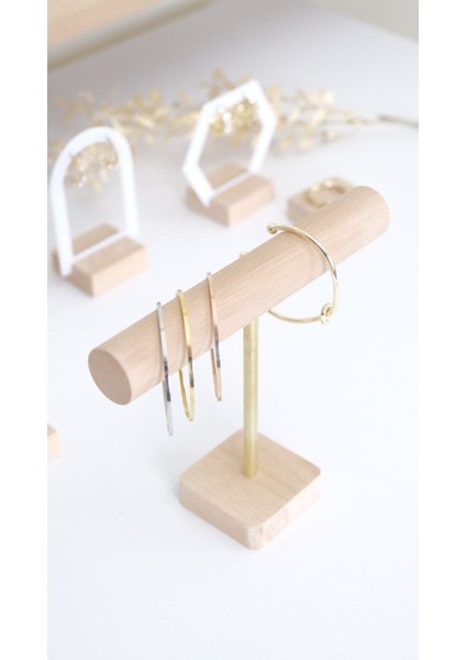 Sarı Ahşap Takı Sergileme Standağı, Şık ve Kullanışlı Vitrin Aksesuarı modelleri