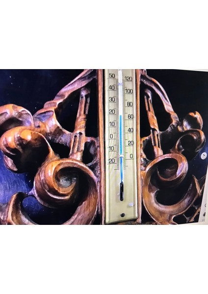 Fransız El Oyması Ahşaptan Saat Derece ve Barometre 67 cm Boyunda indirimleri