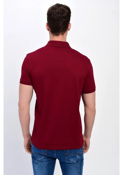 Erkek Bordo Polo Yaka Likralı T-Shirt T621 fırsatları