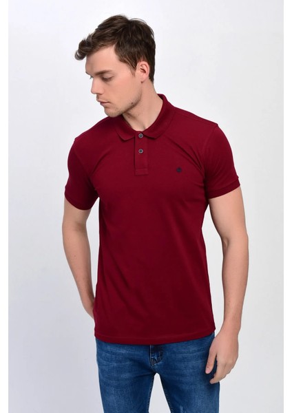 Erkek Bordo Polo Yaka Likralı T-Shirt T621 indirimleri