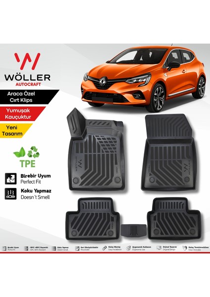 Renault Clio 5 Paspas 2020 Sonrası 3D Havuzlu Wöller Paspas