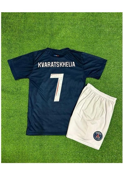 Psg 2024/25 Yeni Sezon Kvaratskhelia Çocuk Forması Hedyeli 4 Lü Set Çorap Bileklik