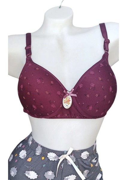 Çiçek Desenli Toparlayıcı Balensiz (Telsiz) Dolgusuz Sütyen