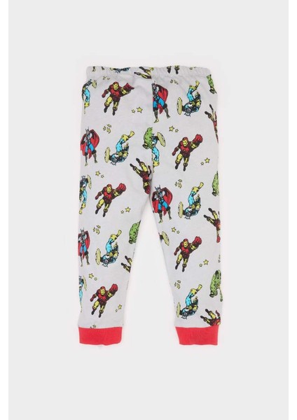 Yeni Sezon Erkek Bebek Marvel Comics Pijama Takımı Uzun Kollu Penye Üst Beli Lastikli Uzun Alt fırsatları