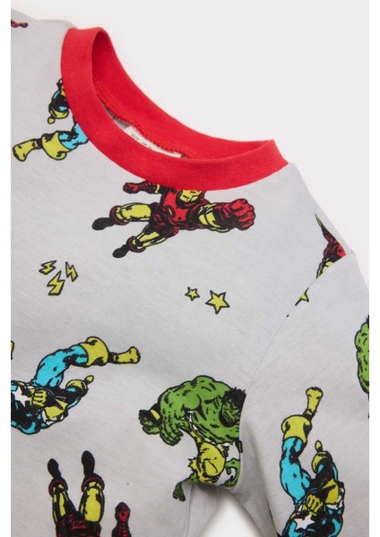Yeni Sezon Erkek Bebek Marvel Comics Pijama Takımı Uzun Kollu Penye Üst Beli Lastikli Uzun Alt indirimleri