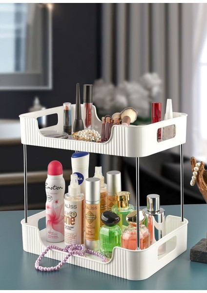 İki Katlı Çok Amaçlı Masa Organizer, Banyo, Mutfak, Ofis ve Makyaj Düzenleyici fiyatları